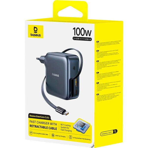 شارژر دیواری سیم وصل 100 وات باسئوس EnerCore CJ11 E0120M PD 5A