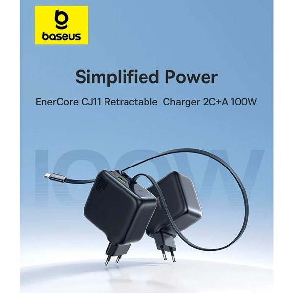 شارژر دیواری سیم وصل 100 وات باسئوس EnerCore CJ11 E0120M PD 5A
