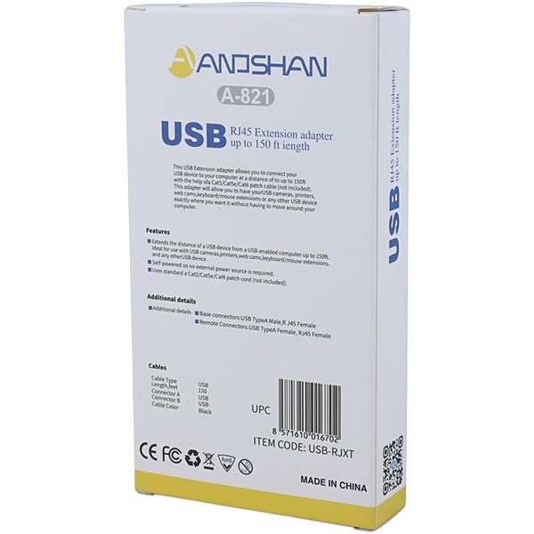 مبدل افزایش طول USB تحت شبکه انوشان A-821 طول 45 متر