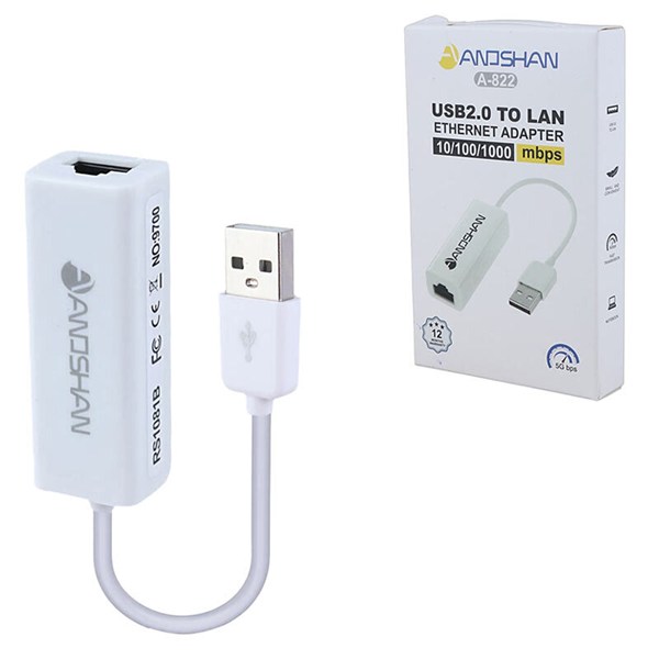 تبدیل USB به Lan انوشان A-822