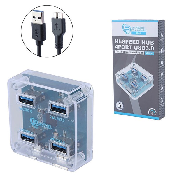 هاب 4 پورت USB 3.0 بایبل H-91