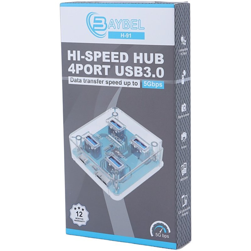 هاب 4 پورت USB 3.0 بایبل H-91