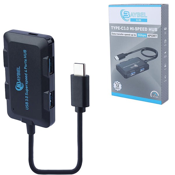هاب 4 پورت Type-C بایبل H-96
