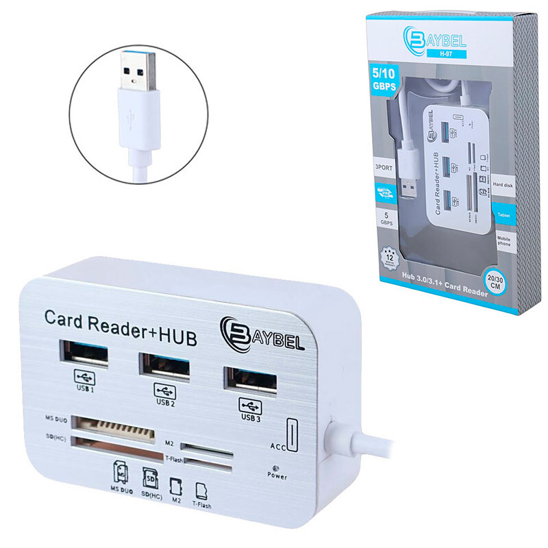 هاب 7 پورت USB 3.0 بایبل H-97