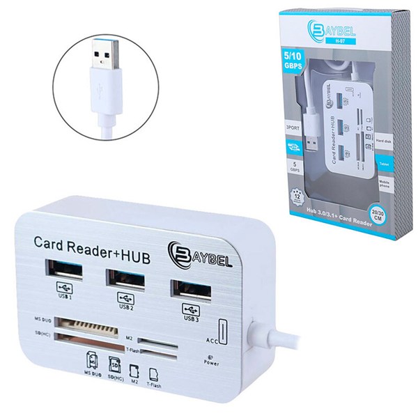 هاب 7 پورت USB 3.0 بایبل H-97