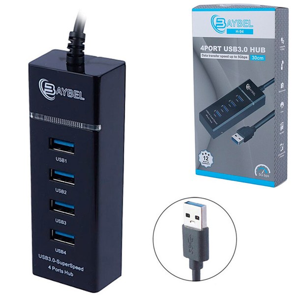 هاب 4 پورت USB 3.0 بایبل H-94