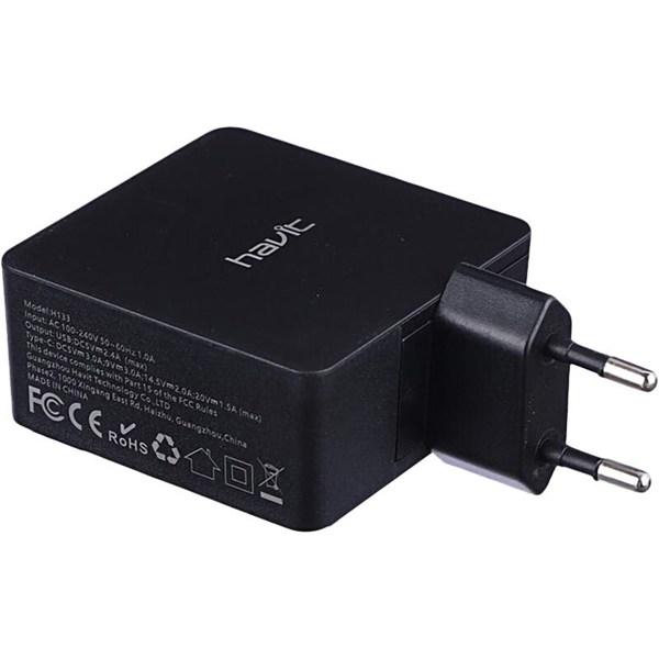 شارژر دیواری 30 وات هویت H133 PD3.0 2.4A