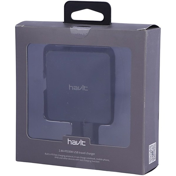 شارژر دیواری 30 وات هویت H133 PD3.0 2.4A