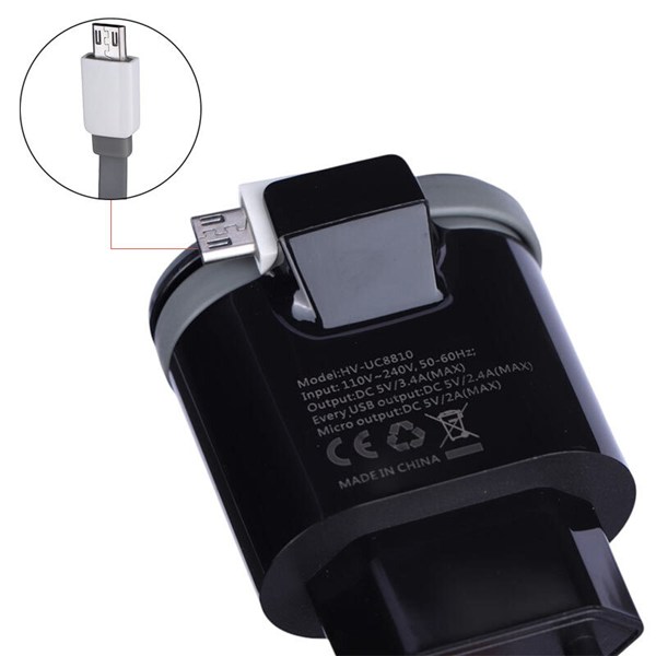 شارژر دیواری سیم وصل 17 وات هویت HV-UC8810 3.4A