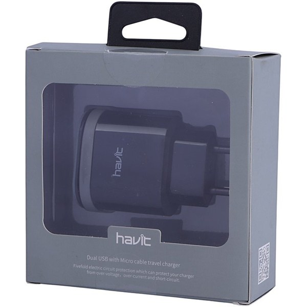شارژر دیواری سیم وصل 17 وات هویت HV-UC8810 3.4A