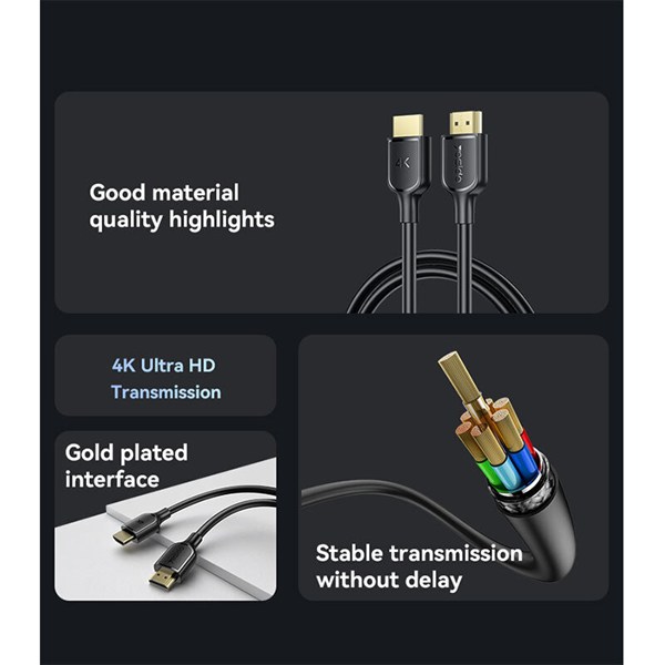 کابل HDMI 4K یسیدو HM16 طول 1.8 متر