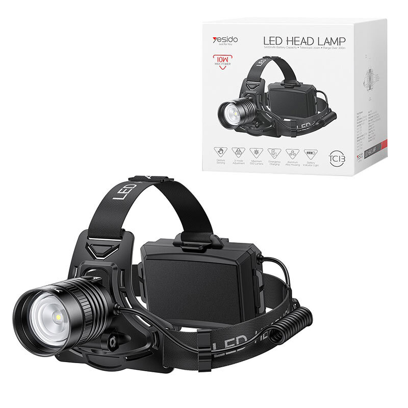 چراغ قوه پیشانی هدلایت شارژی Yesido TC13