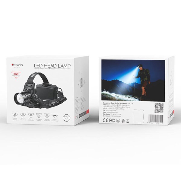 چراغ قوه پیشانی هدلایت شارژی Yesido TC13