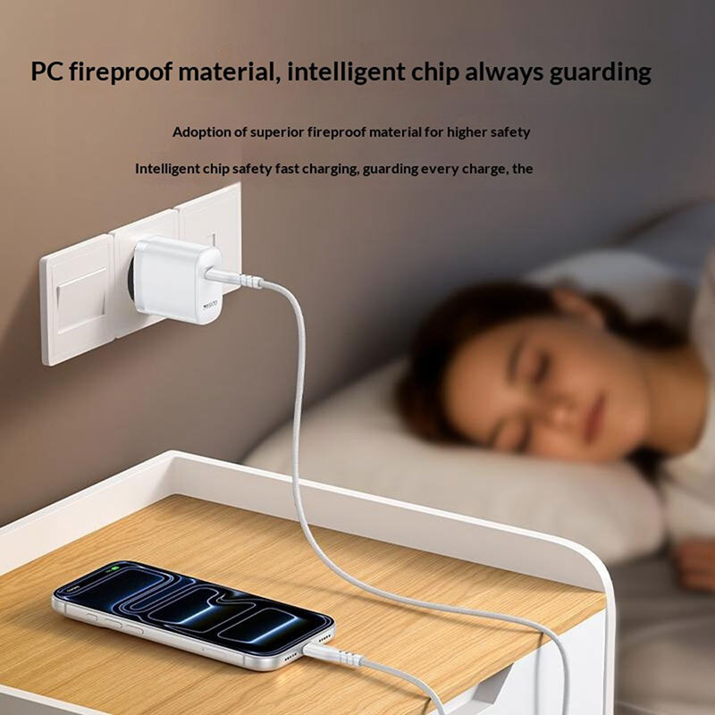 شارژر دیواری 20 وات یسیدو YC105 GaN PD 3A + کابل تبدیل تایپ سی