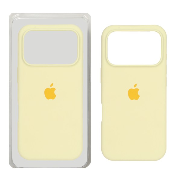 قاب سیلیکونی پاک کنی اورجینال Apple iPhone 17 Pro - لیمویی (پک اصلی)