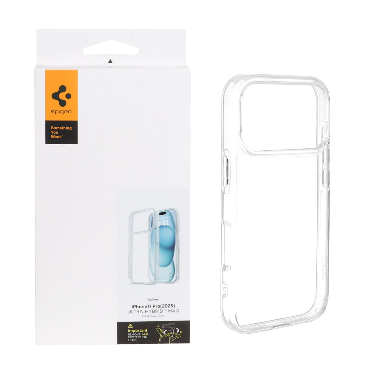 قاب اورجینال Spigen ULTRA HYBRID مدل Apple iPhone 17 Pro - شفاف (پک دار)