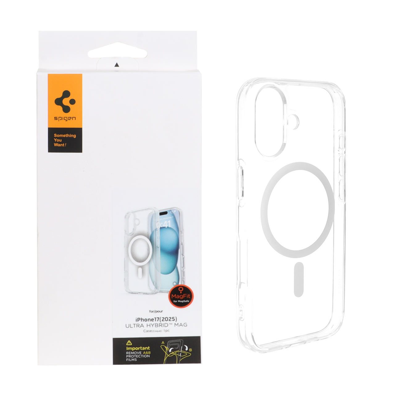 قاب اورجینال Spigen ULTRA HYBRID MagSafe مدل Apple iPhone 17 - شفاف (پک دار)