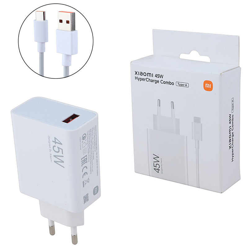 شارژر دیواری 45 وات شیائومی MDY-17-EF QC3.0 4.5A + کابل تایپ سی