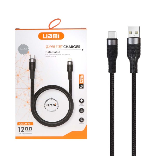 کابل شارژ PD و فست Liami Type-C مدل CA.LM-70 120W - مشکی (گارانتی شش ماهه شرکتی)