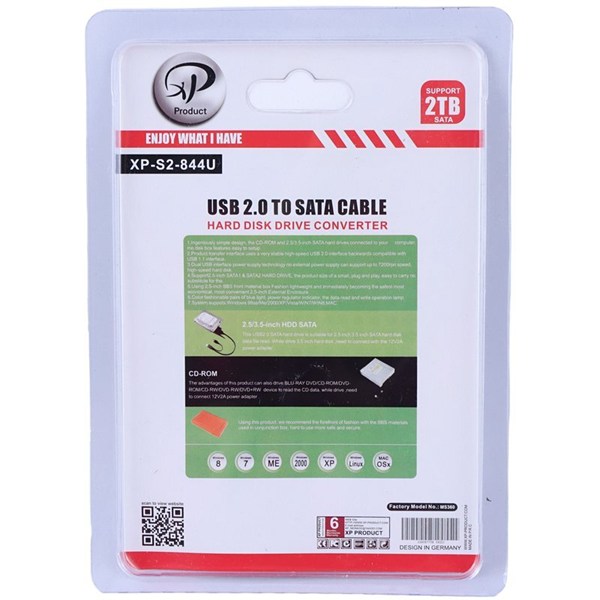 تبدیل سیم وصل XP-Product XP-S2-844U USB2.0 To SATA
