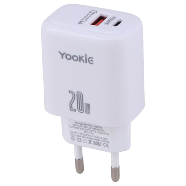 شارژر دیواری 20 وات یوکی EI3Y QC3.0 PD 3.1A
