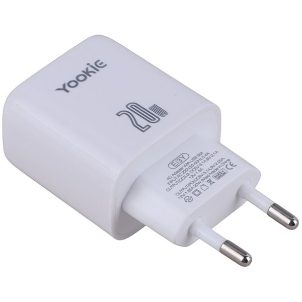 شارژر دیواری 20 وات یوکی EI3Y QC3.0 PD 3.1A