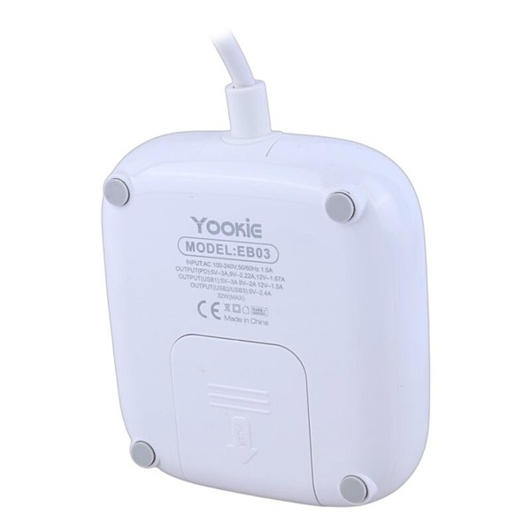 چند راهی 2 خانه یوکی EB03 با کابل 1.4 متری + شارژر USB و Type-C