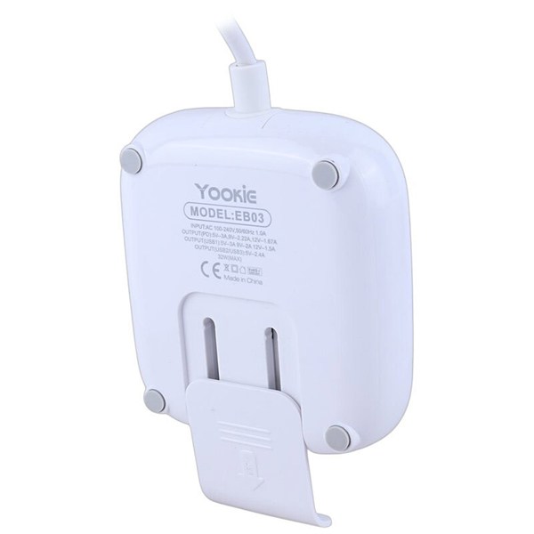 چند راهی 2 خانه یوکی EB03 با کابل 1.4 متری + شارژر USB و Type-C