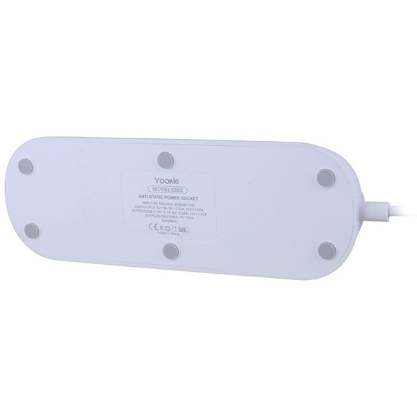 چند راهی 4 خانه یوکی EB02 با کابل 1.4 متری + شارژر USB و Type-C