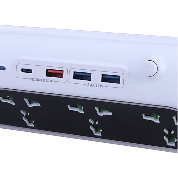 چند راهی 4 خانه یوکی EB02 با کابل 1.4 متری + شارژر USB و Type-C