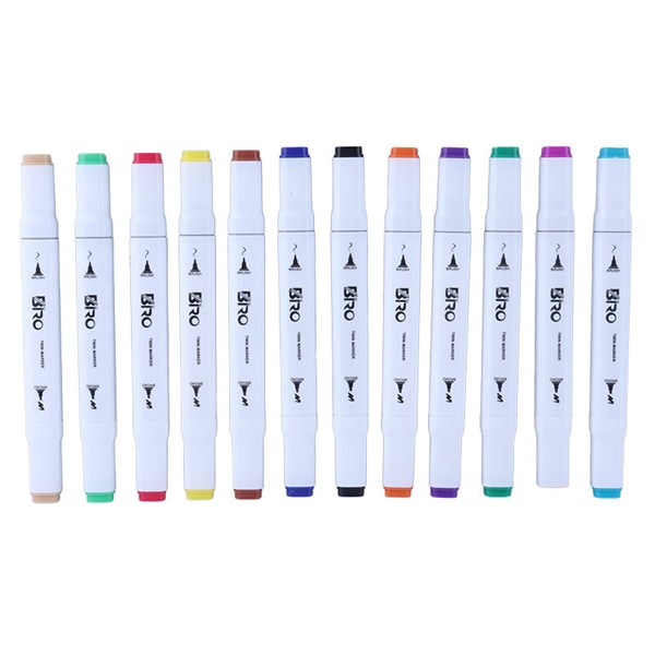 ماژیک نقاشی دو سر 12 رنگ بیرو Twin Marker