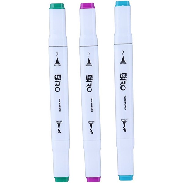 ماژیک نقاشی دو سر 12 رنگ بیرو Twin Marker