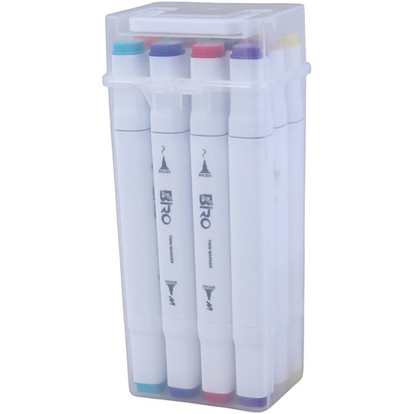 ماژیک نقاشی دو سر 12 رنگ بیرو Twin Marker