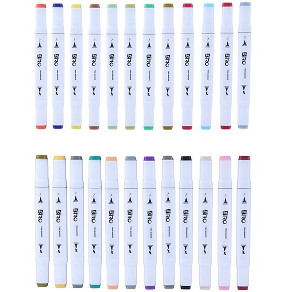 ماژیک نقاشی دو سر 24 رنگ بیرو Twin Marker