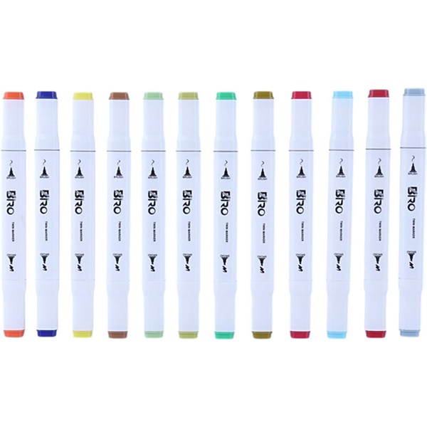 ماژیک نقاشی دو سر 24 رنگ بیرو Twin Marker
