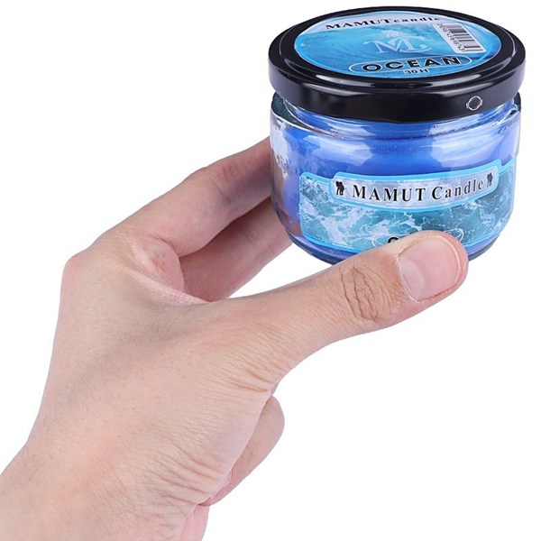 شمع شیشه ای عطری گرد ماموت کندل کد MO-75