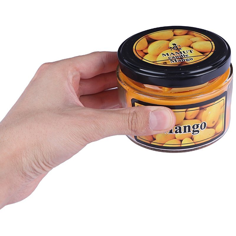 شمع شیشه ای عطری گرد بزرگ ماموت کندل کد MO-85