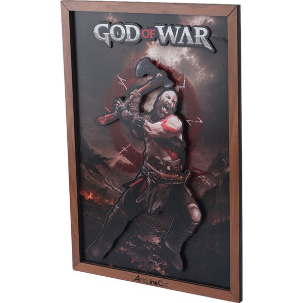 تابلو شاسی سه بعدی آرت لاین کات طرح God Of War سایز 30*40 سانتی متر