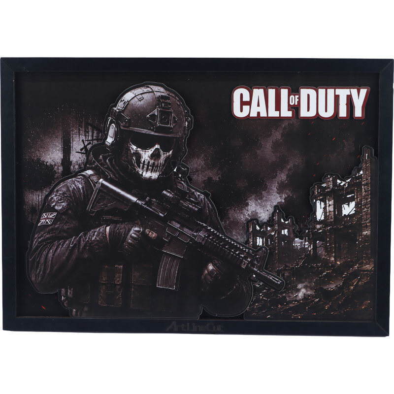 تابلو شاسی سه بعدی آرت لاین کات طرح Call Of Duty سایز 30*40 سانتی متر