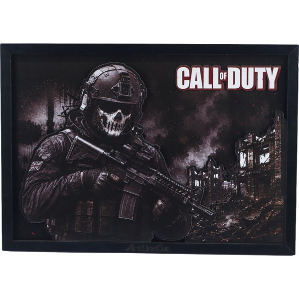 تابلو شاسی سه بعدی آرت لاین کات طرح Call Of Duty سایز 30*40 سانتی متر