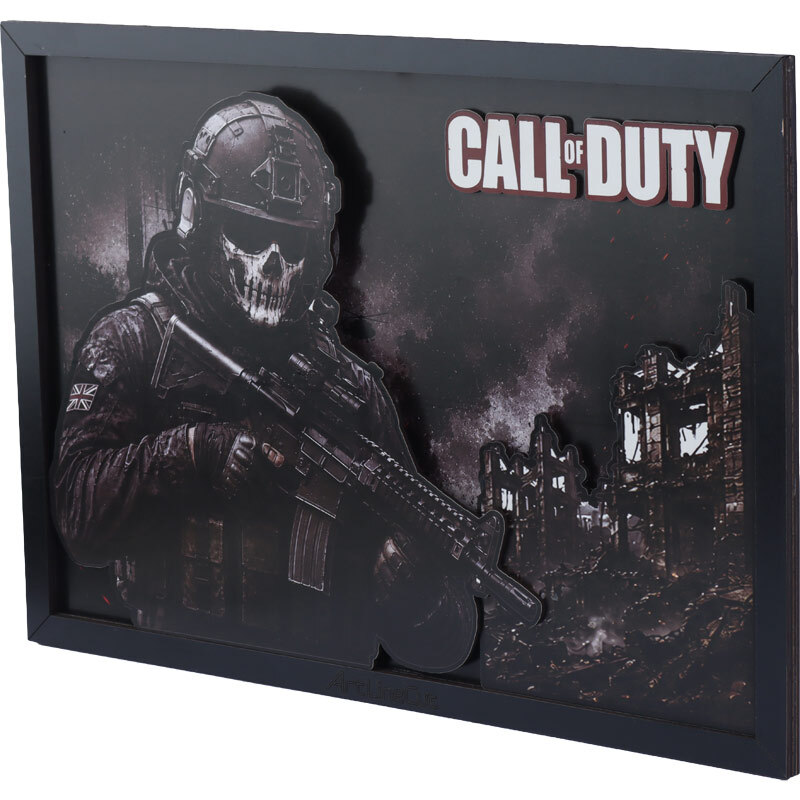 تابلو شاسی سه بعدی آرت لاین کات طرح Call Of Duty سایز 30*40 سانتی متر