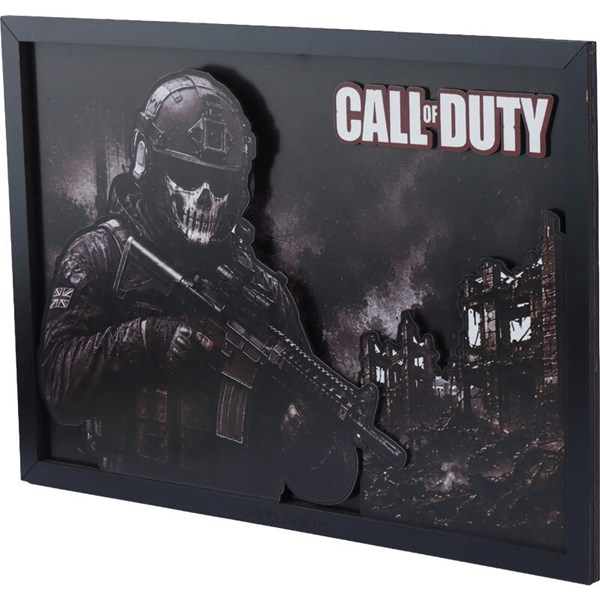 تابلو شاسی سه بعدی آرت لاین کات طرح Call Of Duty سایز 30*40 سانتی متر
