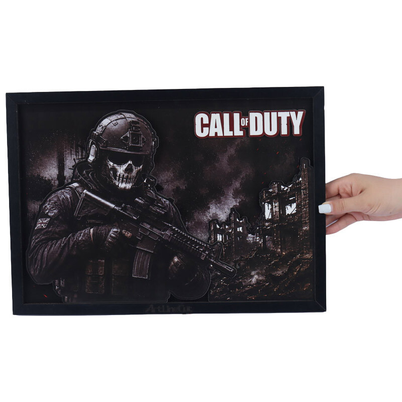 تابلو شاسی سه بعدی آرت لاین کات طرح Call Of Duty سایز 30*40 سانتی متر