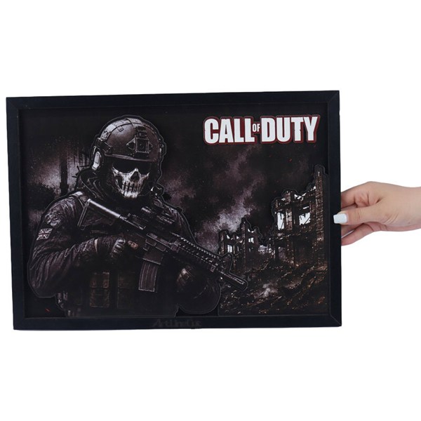 تابلو شاسی سه بعدی آرت لاین کات طرح Call Of Duty سایز 30*40 سانتی متر
