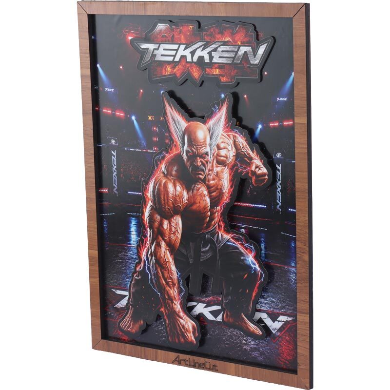 تابلو شاسی سه بعدی آرت لاین کات طرح Tekken سایز 30*40 سانتی متر