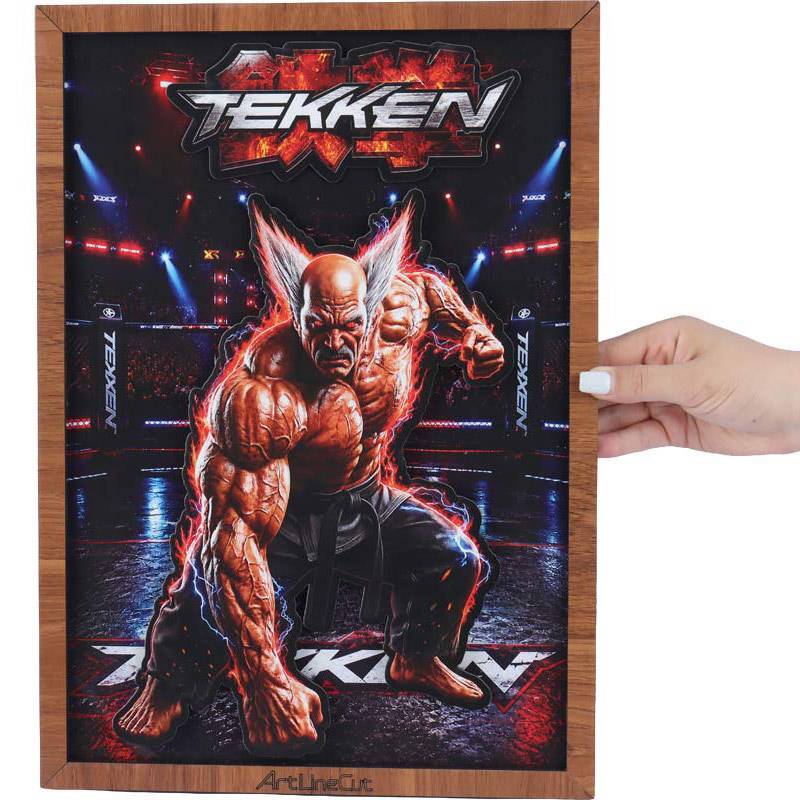 تابلو شاسی سه بعدی آرت لاین کات طرح Tekken سایز 30*40 سانتی متر