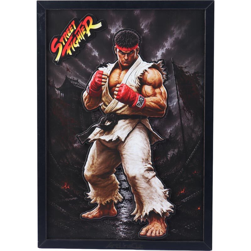 تابلو شاسی سه بعدی آرت لاین کات طرح Street Fighter سایز 30*40 سانتی متر