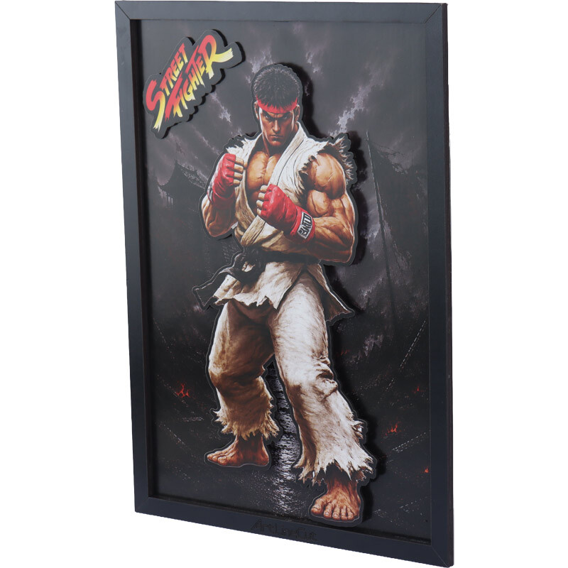 تابلو شاسی سه بعدی آرت لاین کات طرح Street Fighter سایز 30*40 سانتی متر