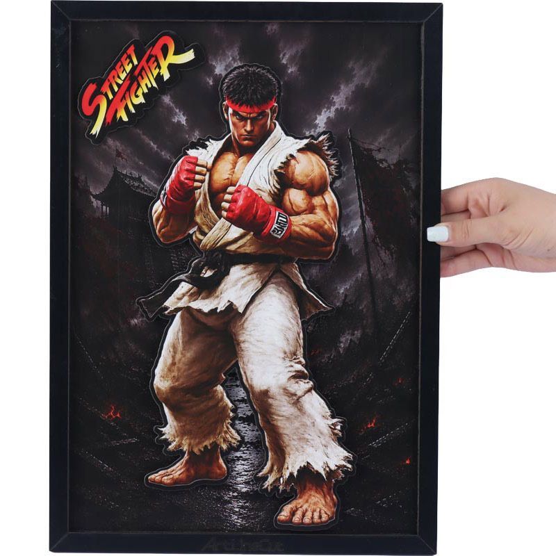 تابلو شاسی سه بعدی آرت لاین کات طرح Street Fighter سایز 30*40 سانتی متر