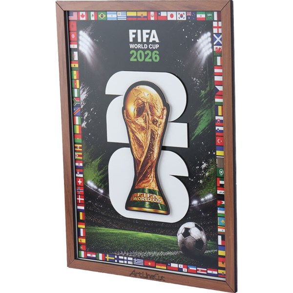 تابلو شاسی سه بعدی آرت لاین کات طرح Fifa World Cup 2026 سایز 30*40 سانتی متر